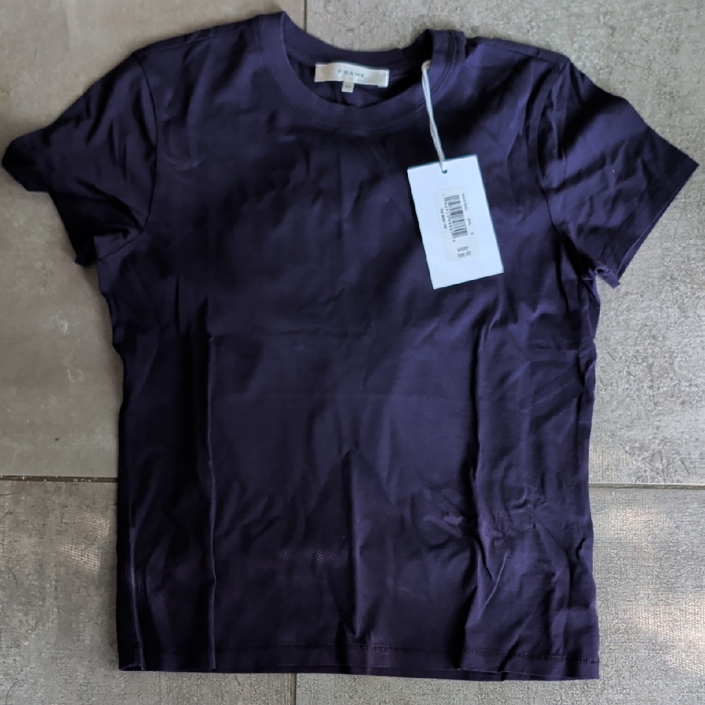 Frame The Baby Tee In Royal Purple Size Small